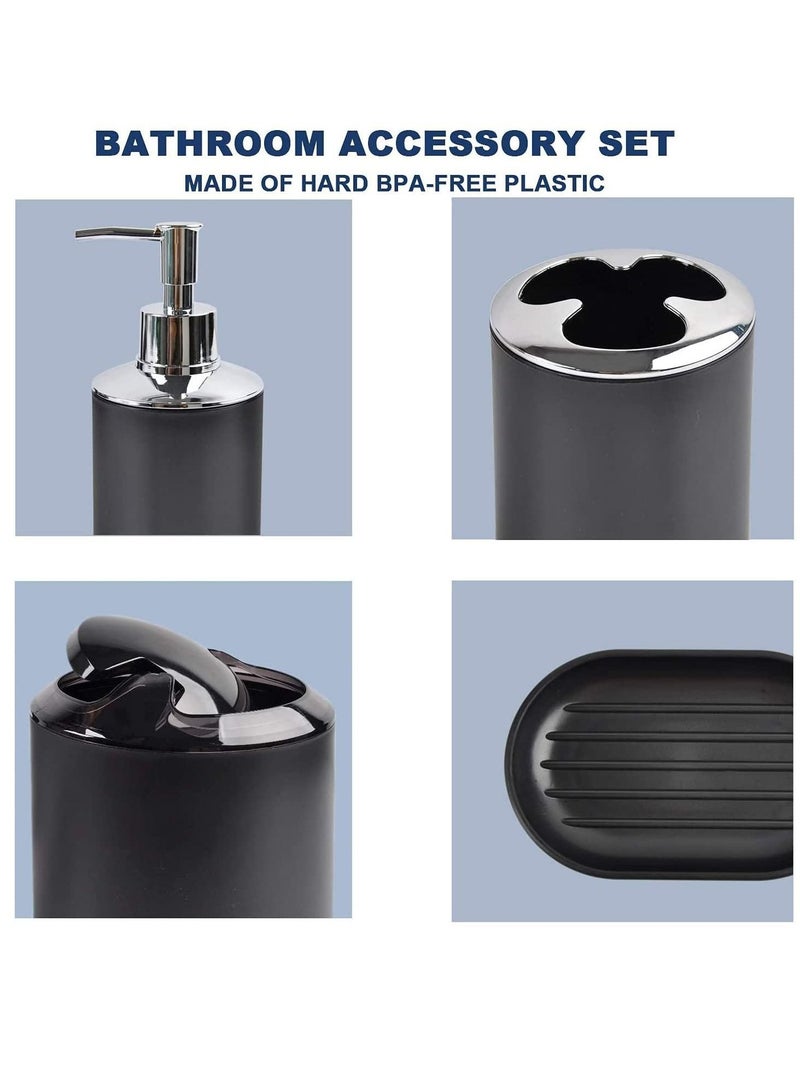 6 Piece Plastic Bathroom Accessories Gift Bath Set - Image 4